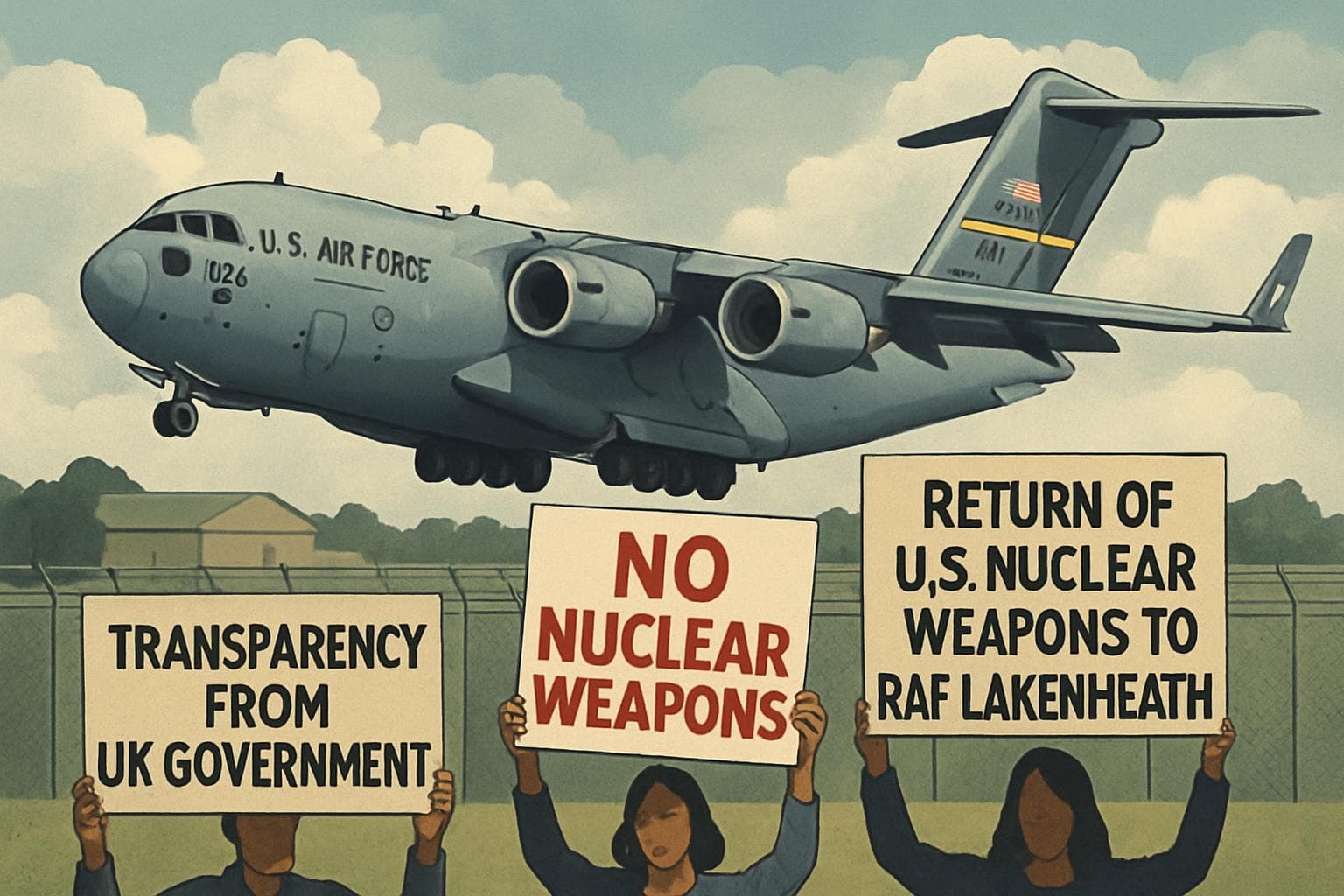 US Air Force C-17A Globemaster aircraft at RAF Lakenheath