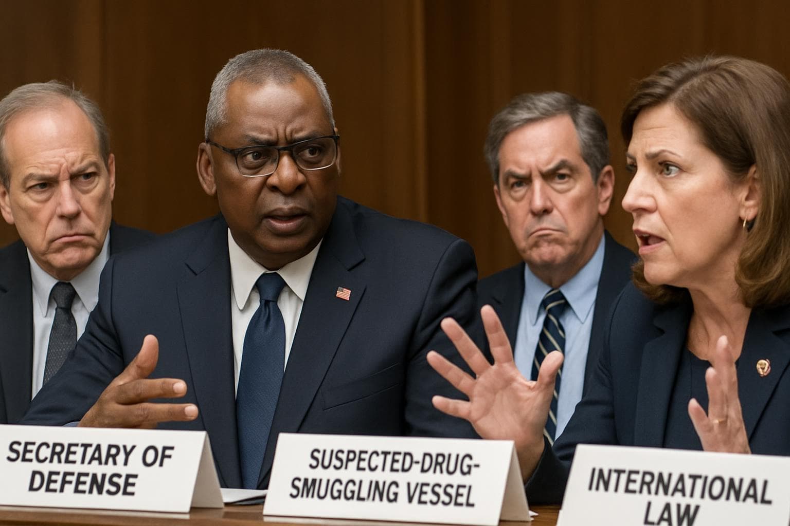 US Defense Secretary and lawmakers in debate