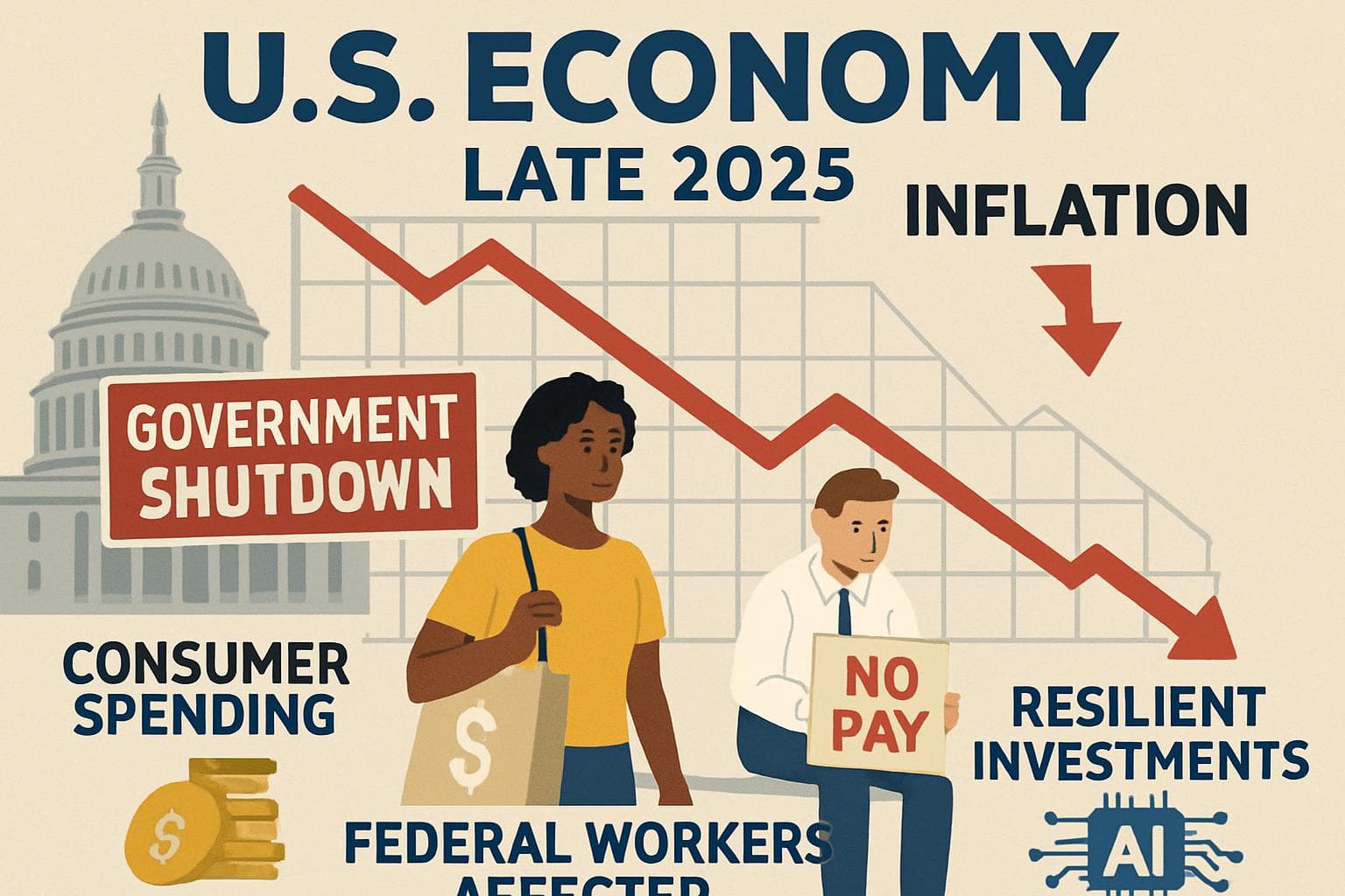 Graph depicting US economy slowdown in late 2025