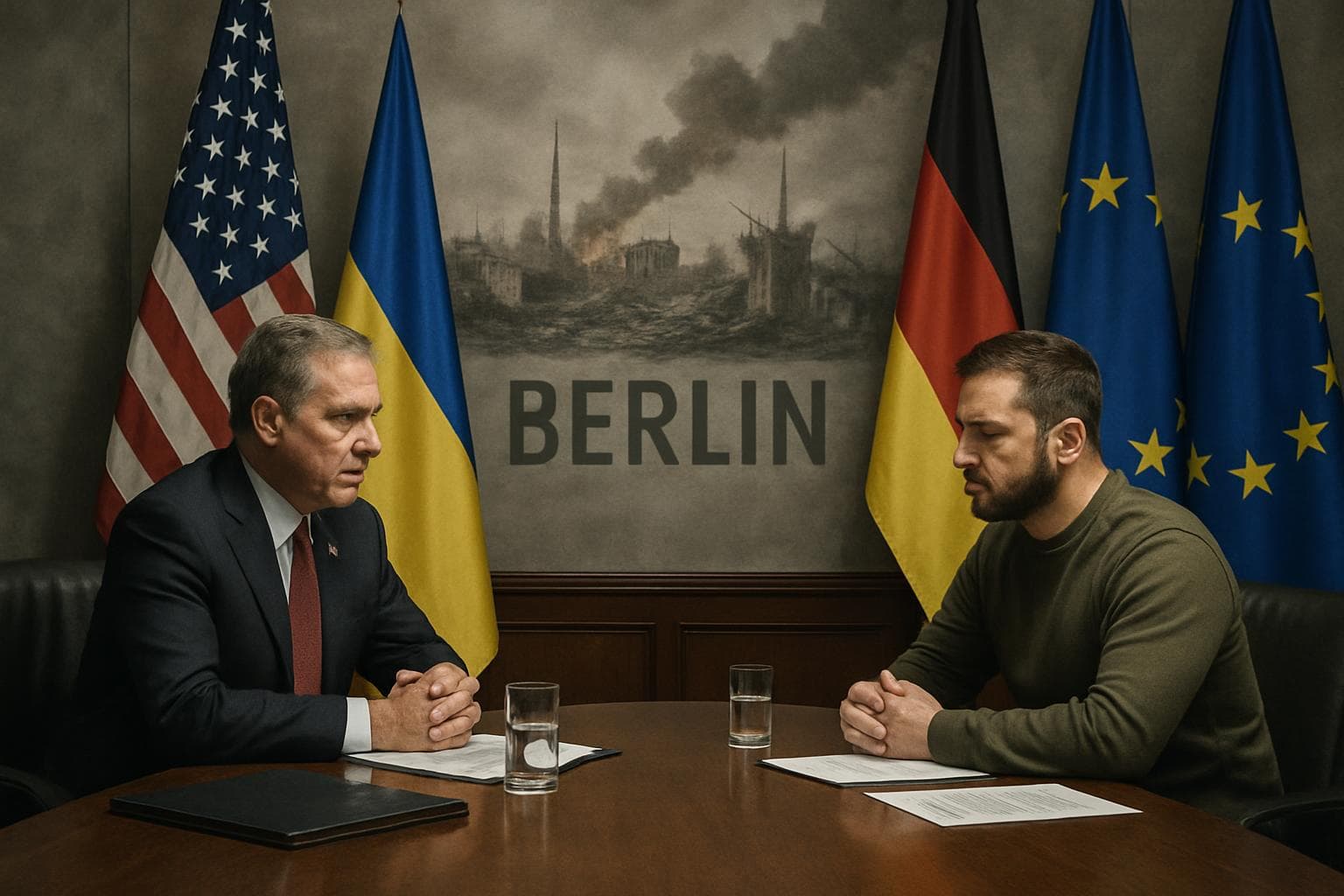US envoy Steve Witkoff and President Zelensky in Berlin meeting