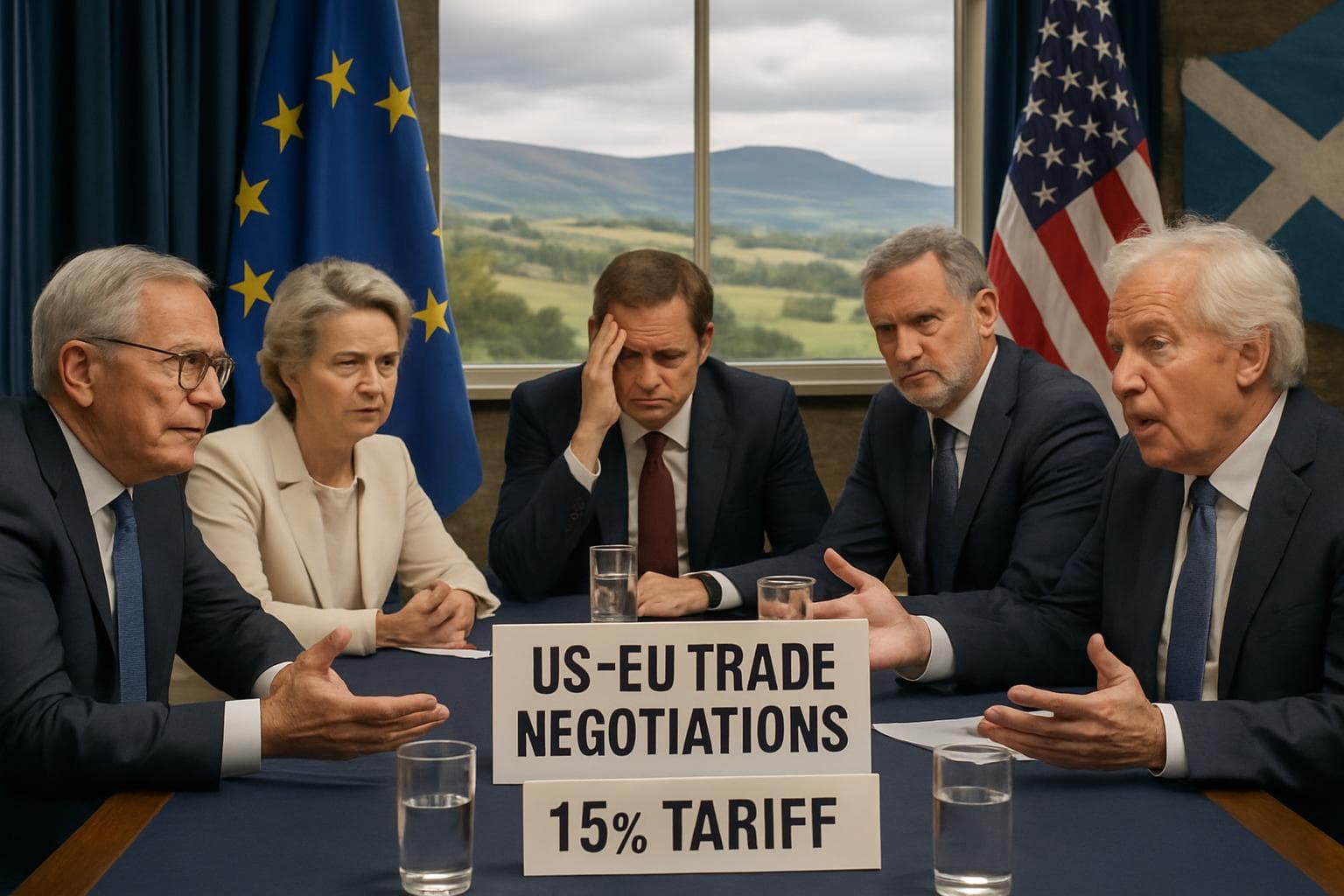 US and EU leaders at trade negotiation table in Scotland
