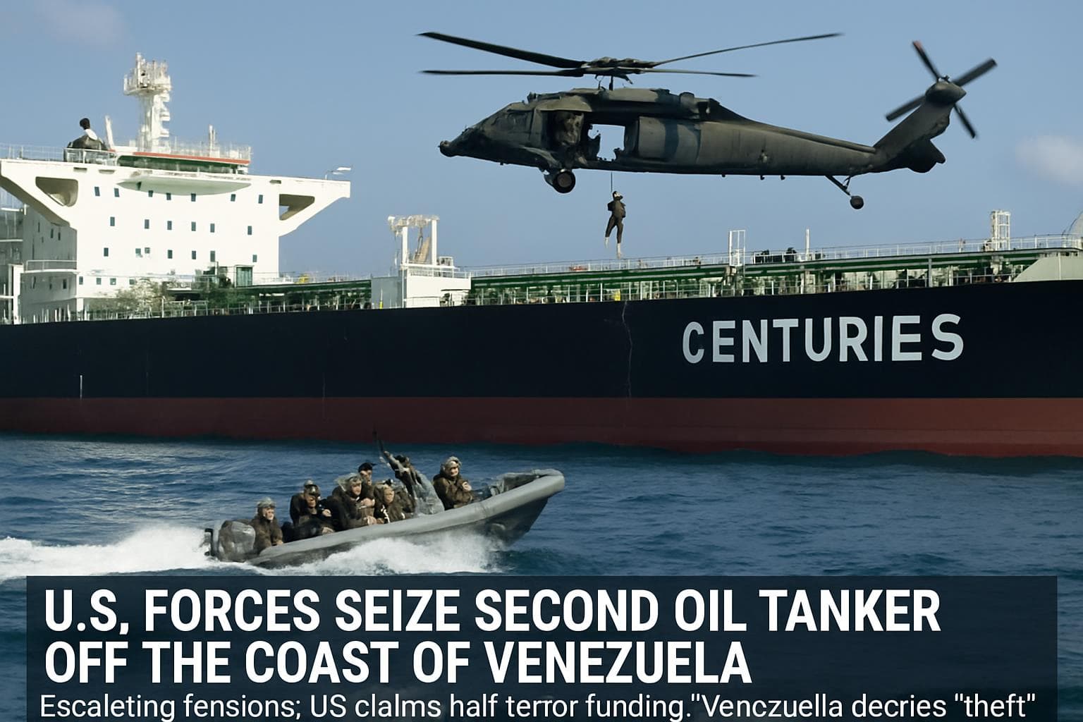 US forces seizing oil tanker Centuries near Venezuela coast