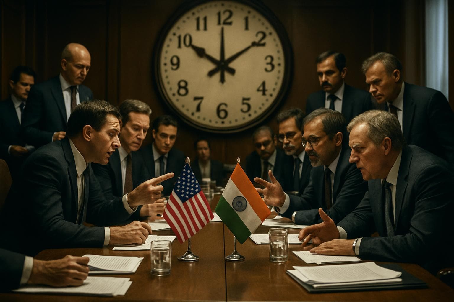 US and Indian flags on table during trade negotiations