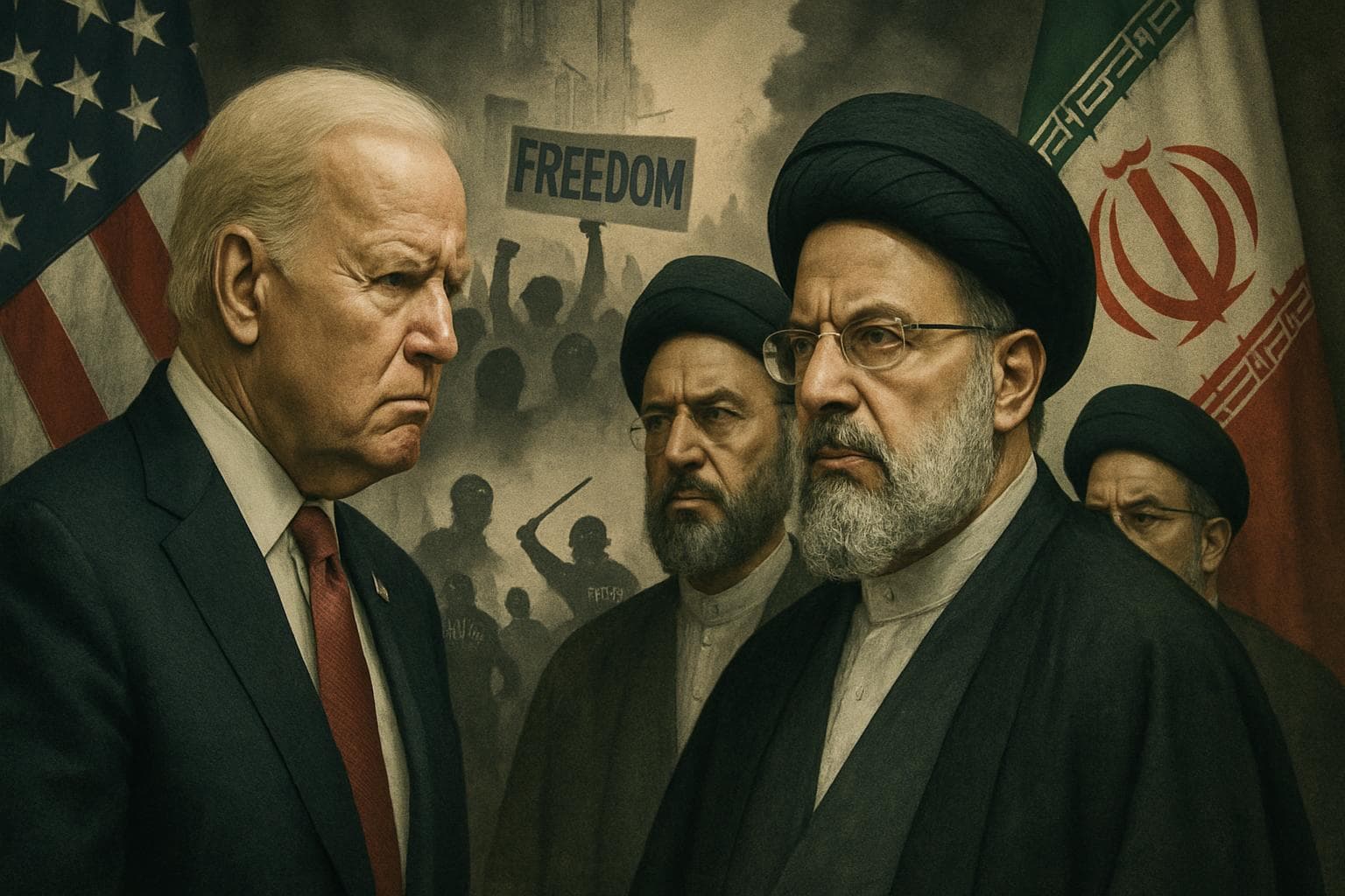 US President and Iranian officials in a tense standoff