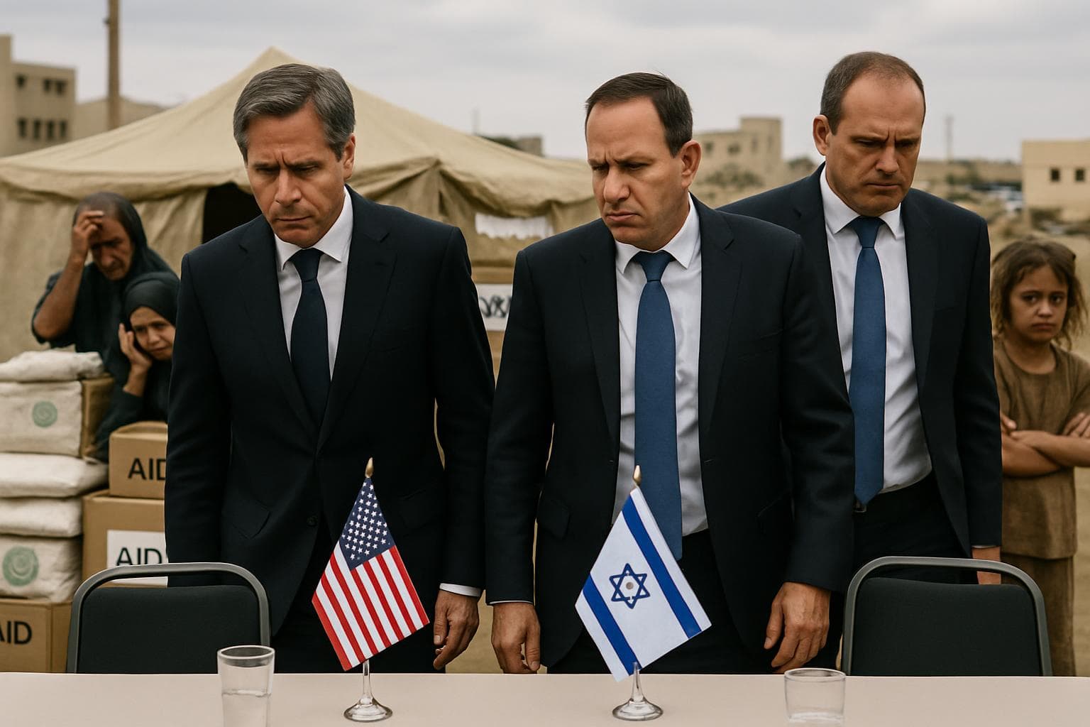 US and Israeli diplomats leaving negotiation table in Doha