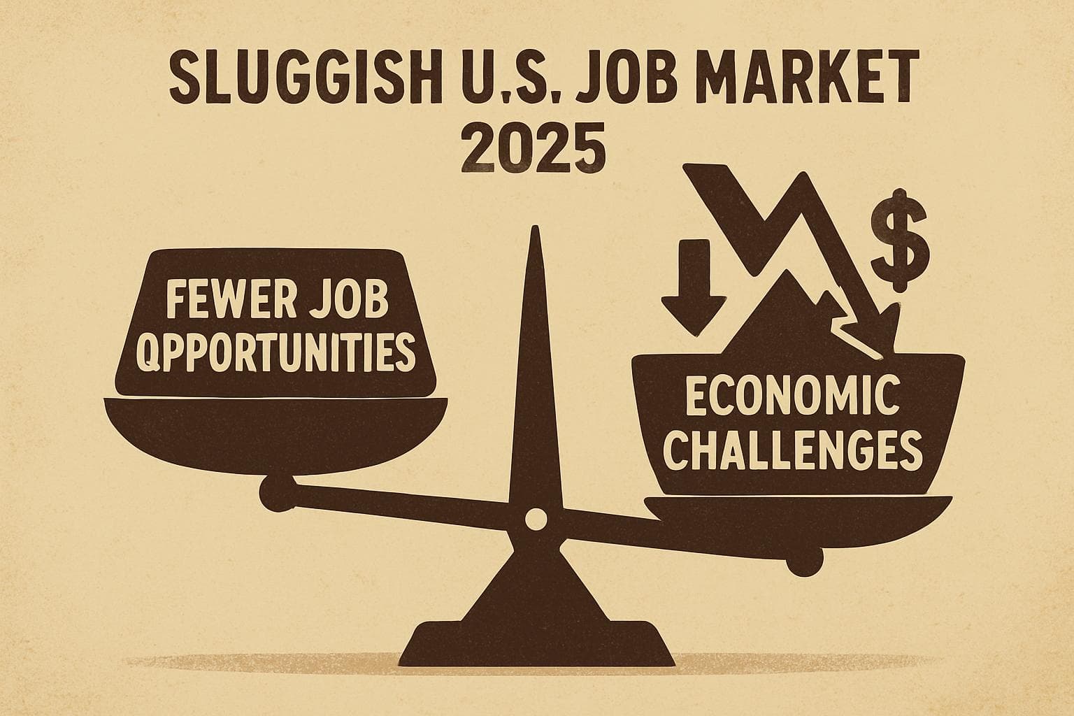 Balance scale with job opportunities and economic challenges in 2025