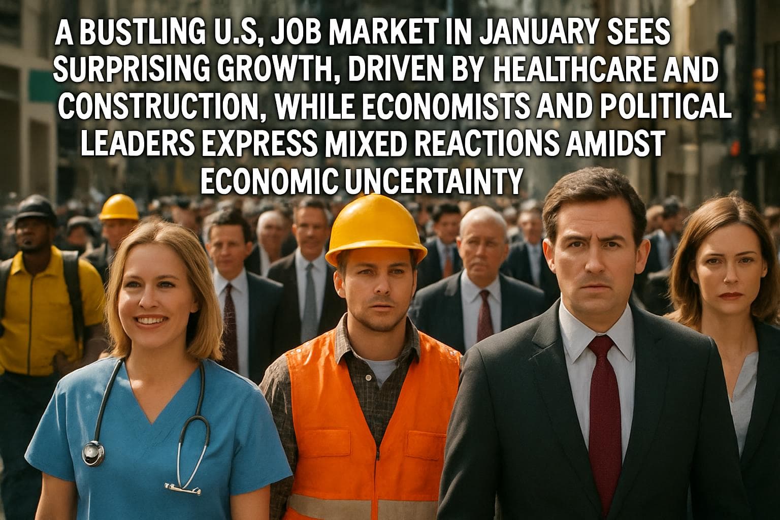 Busy U.S. job market with healthcare and construction workers