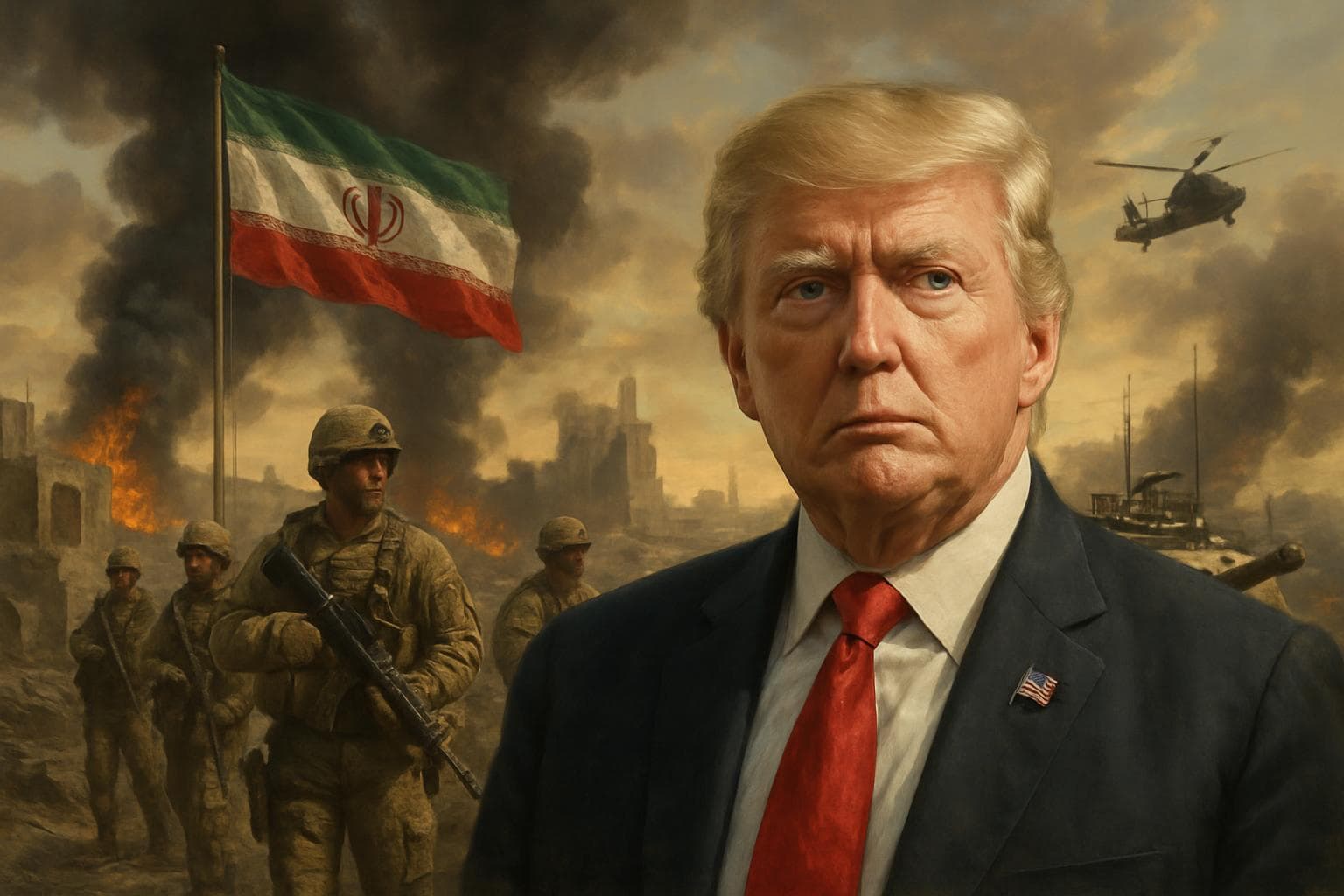 US military vehicles in a Middle Eastern landscape