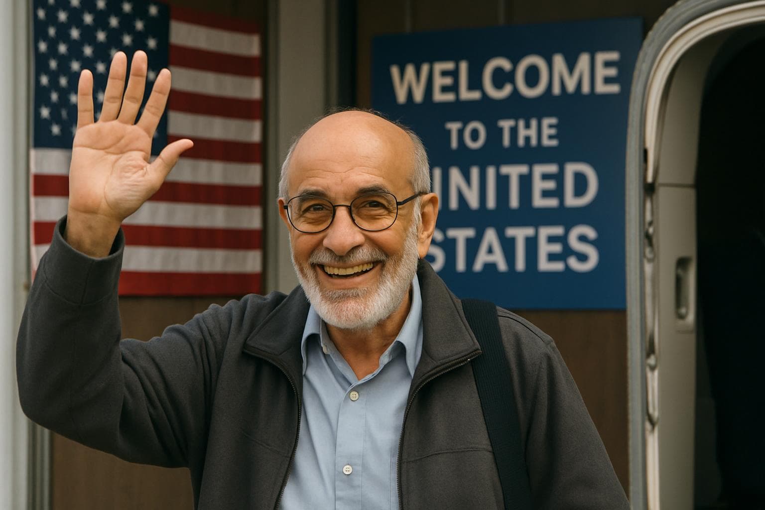 75-year-old US-Saudi dual citizen smiling upon return to the US