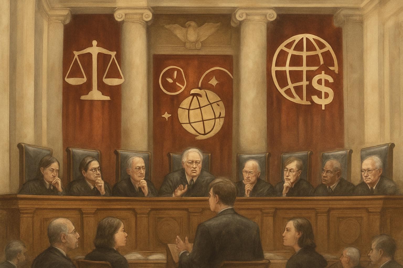 US Supreme Court justices deliberating on global tariffs