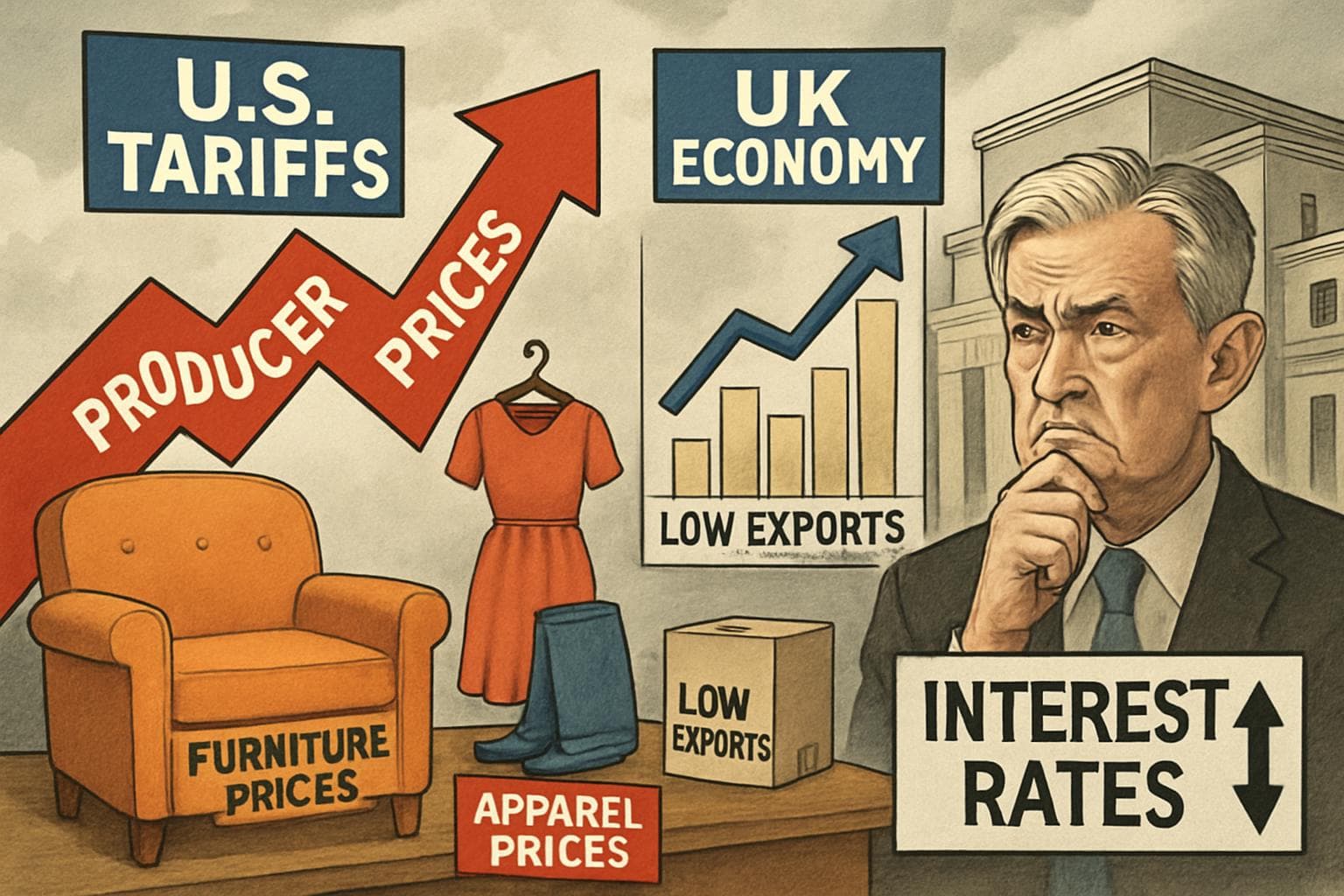 Economic scene with rising US producer prices and UK growth