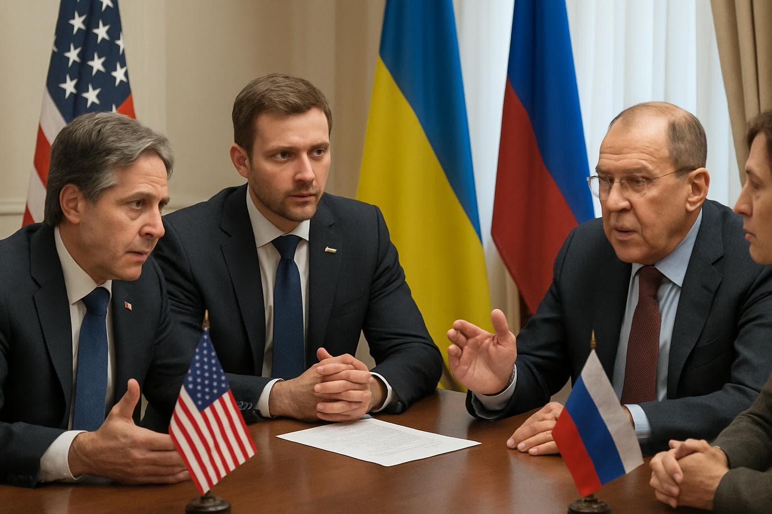 US and Ukrainian negotiators in diplomatic talks with Russia
