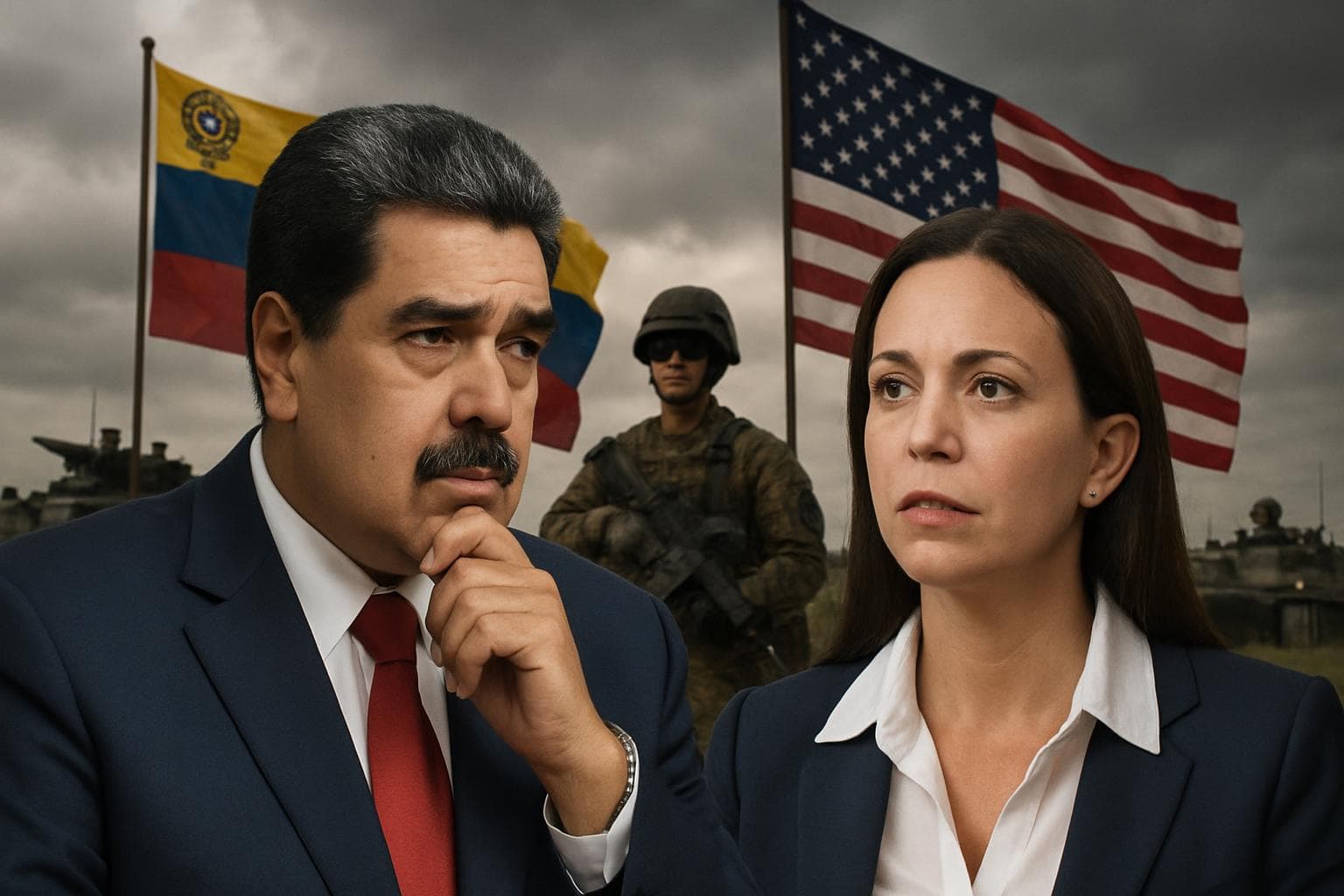 Venezuelan President Maduro and opposition leader Machado