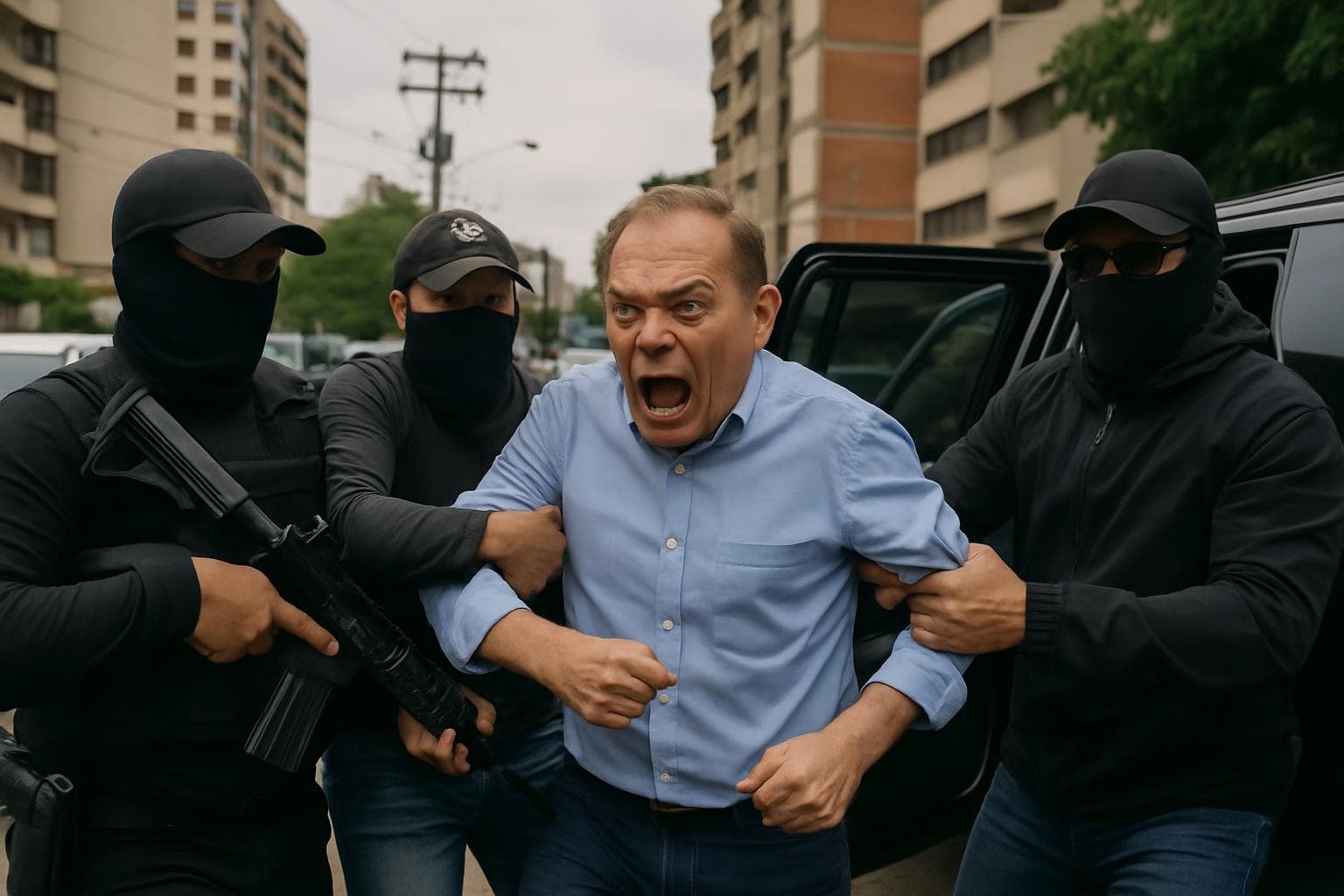 Juan Pablo Guanipa being abducted by armed men