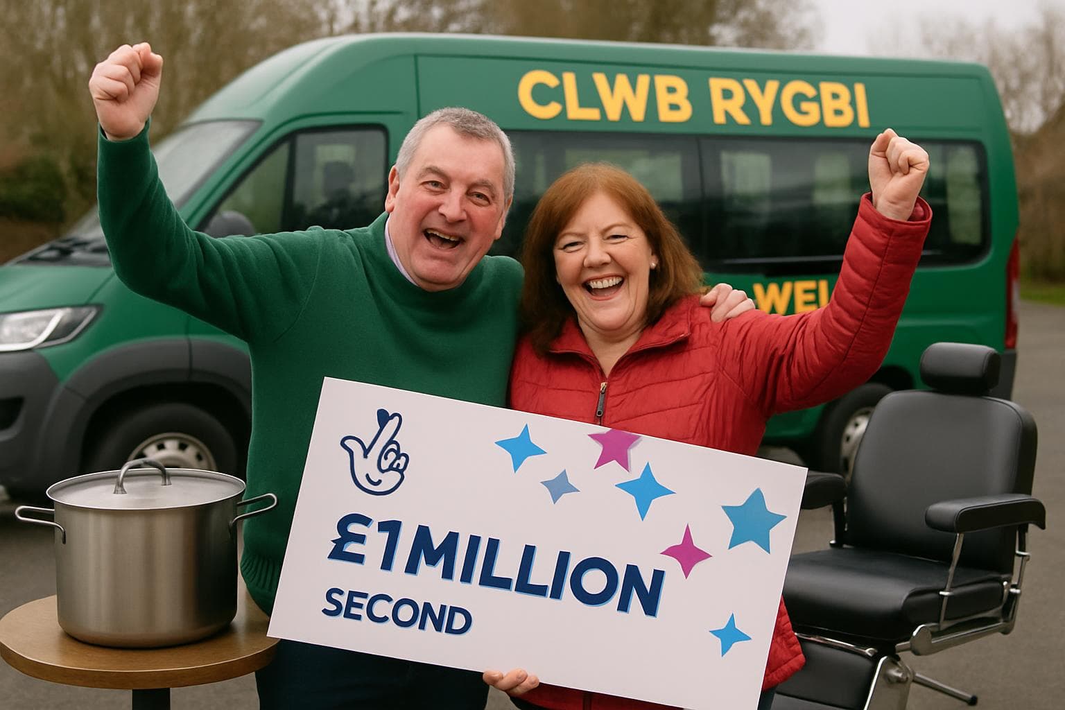Welsh couple celebrating their second £1m lottery win