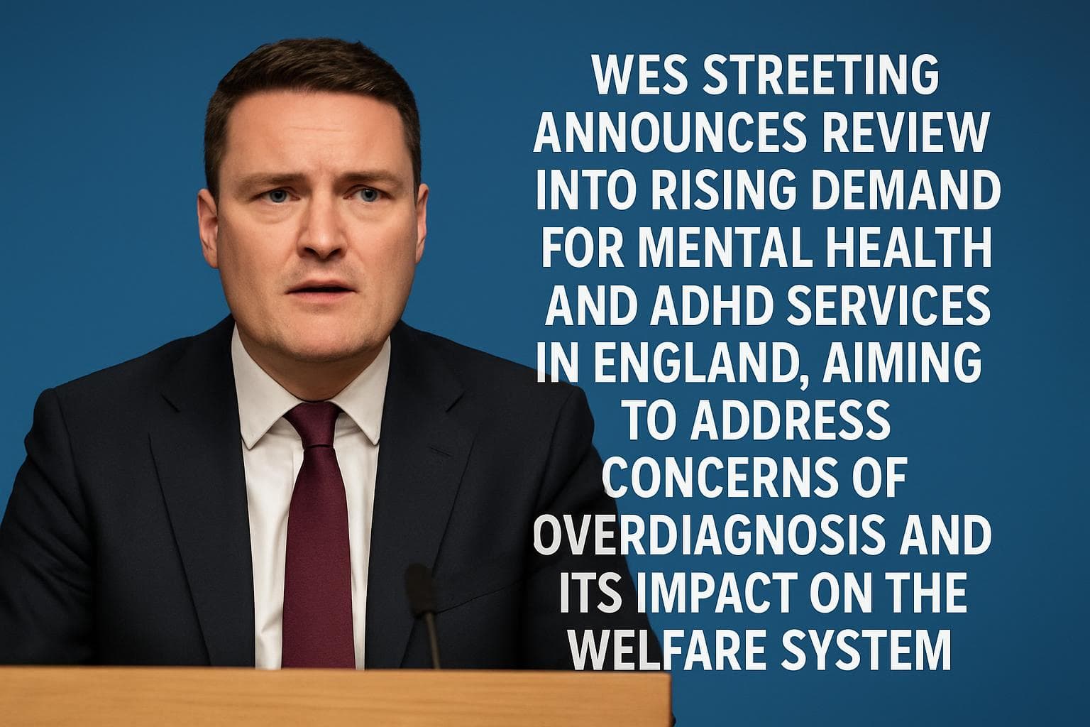 Wes Streeting discussing mental health and ADHD services review