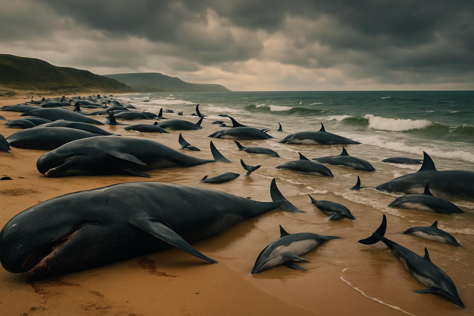 Whales and dolphins stranded on Scottish shores