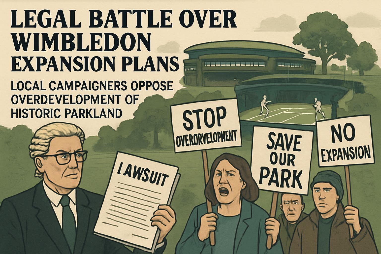 Legal debate over Wimbledon expansion and parkland impact