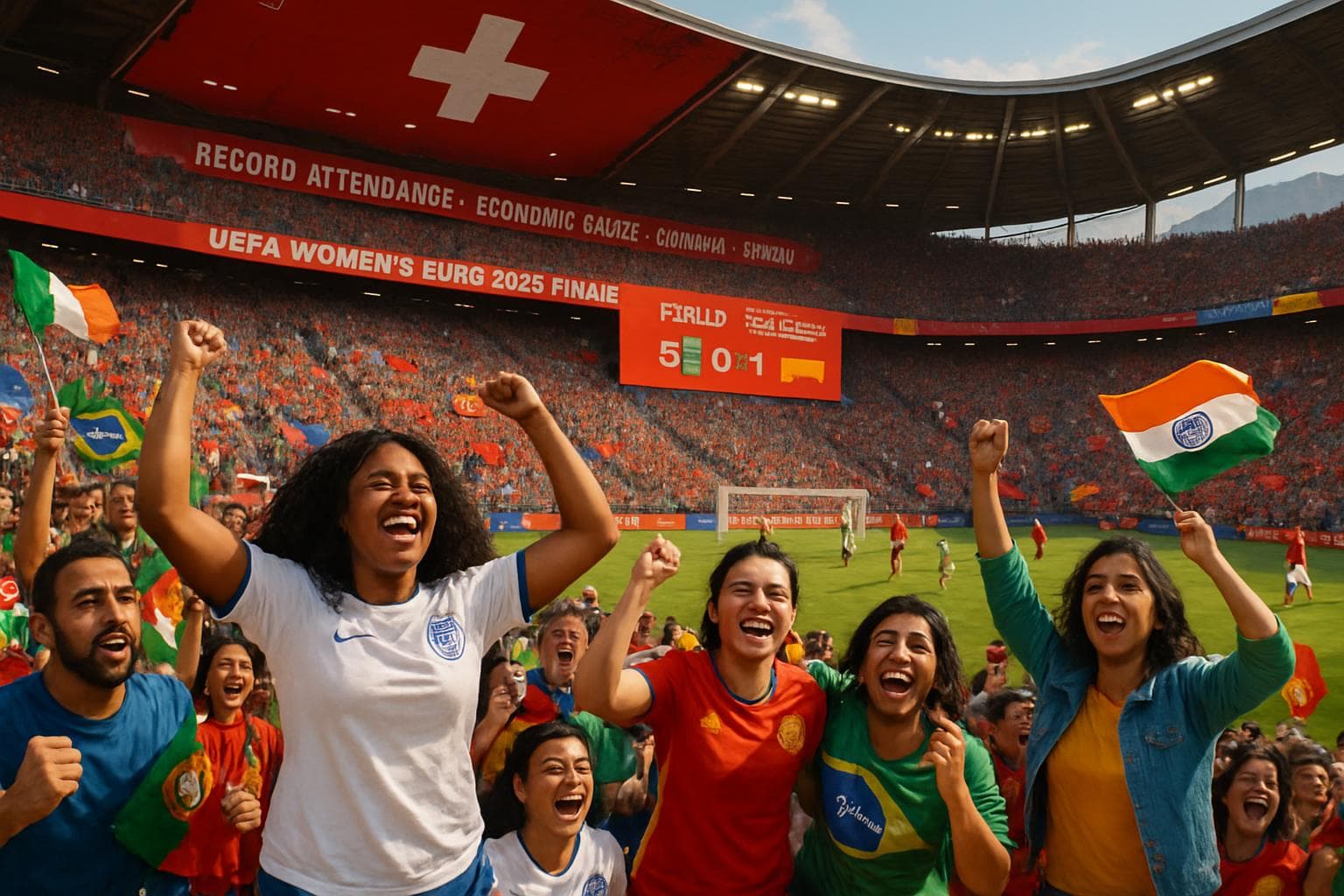 Fans from 160 nationalities at women's Euro 2025 final in Swiss stadium