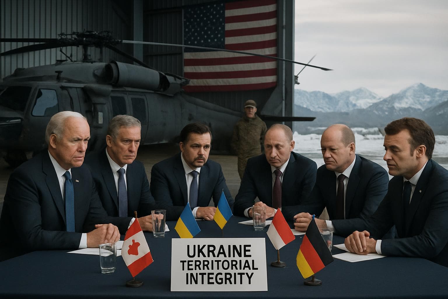 World leaders at a diplomatic summit in Alaska