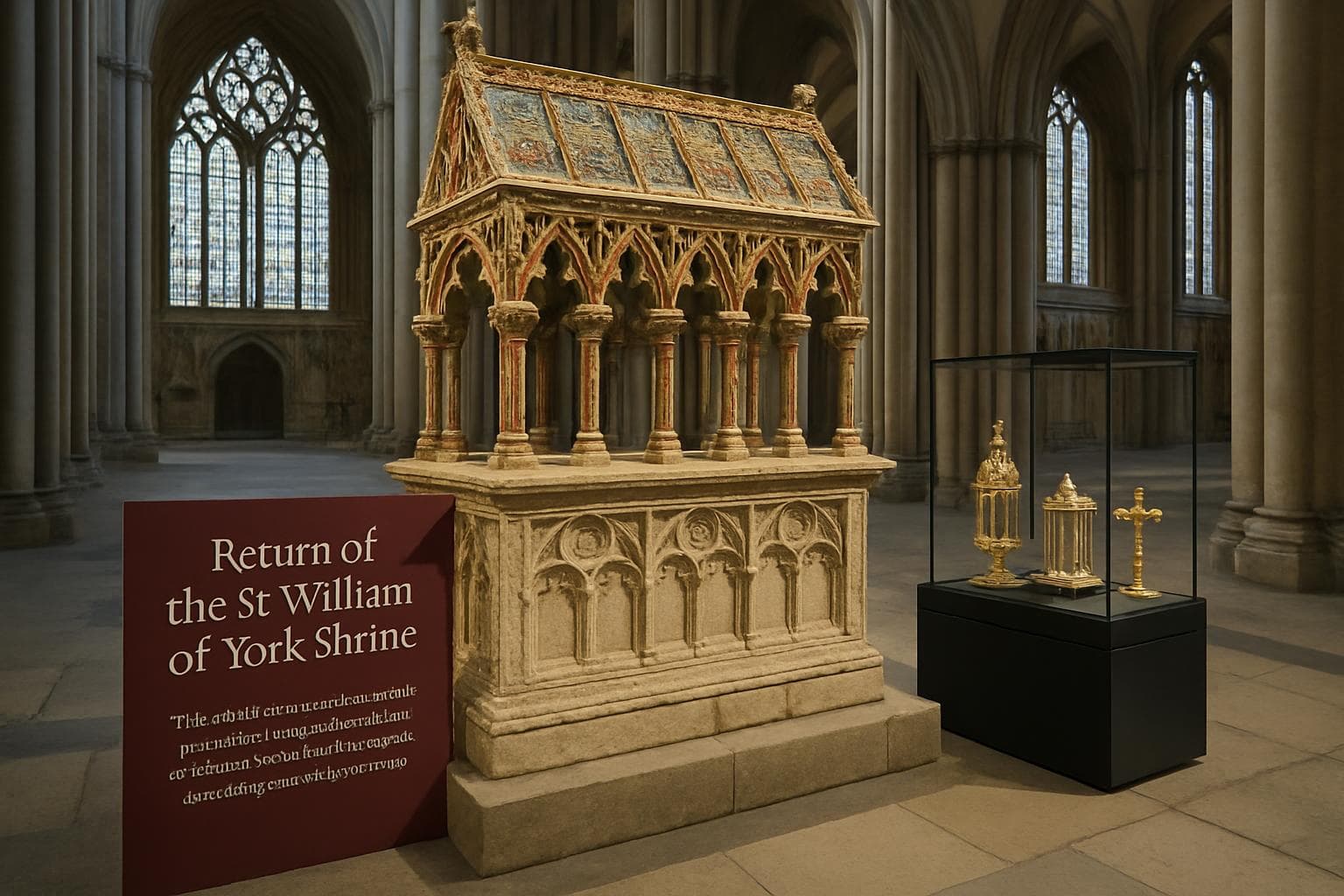 York Minster exhibition of St William of York shrine fragments
