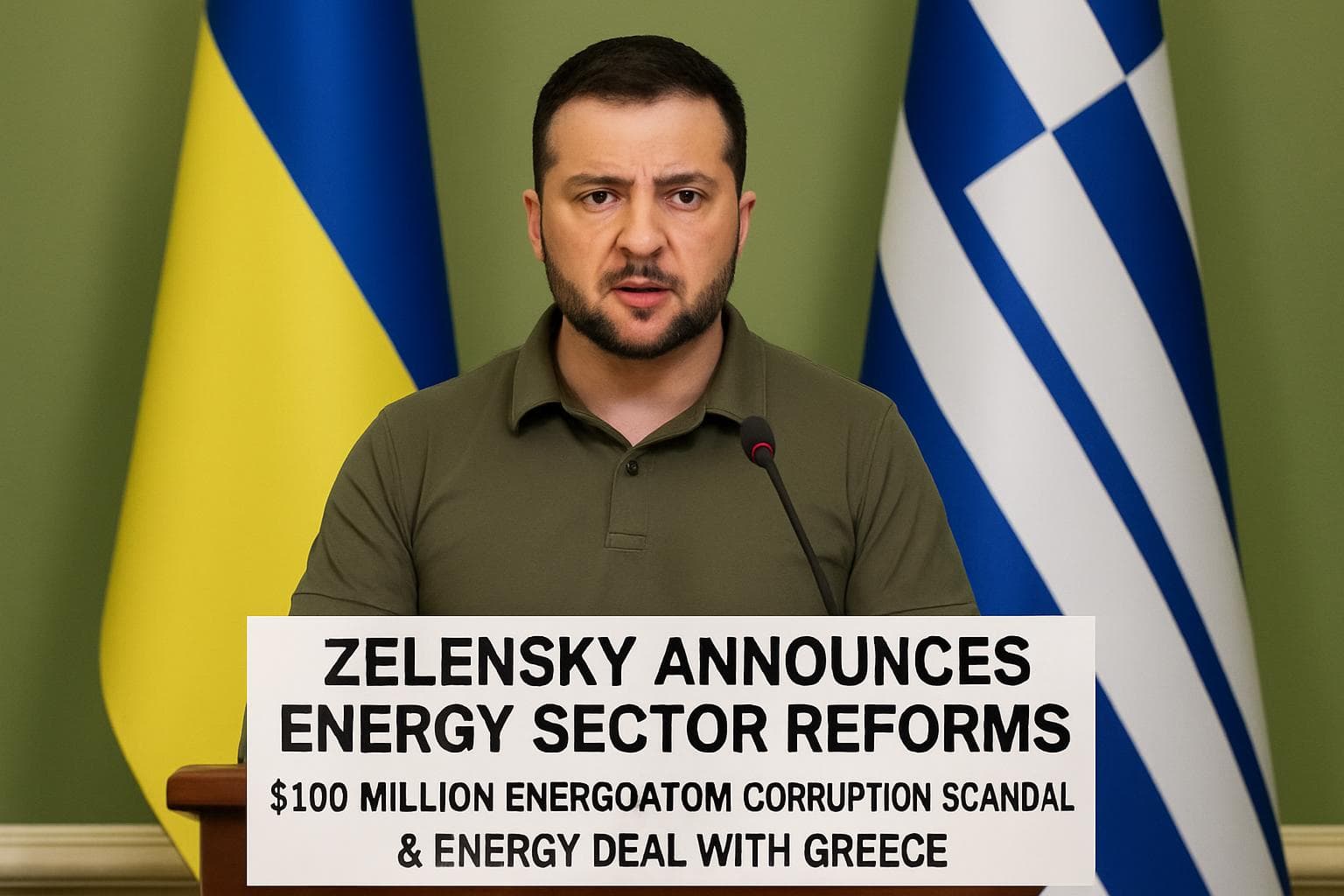 Ukrainian President Zelensky speaking at a press conference