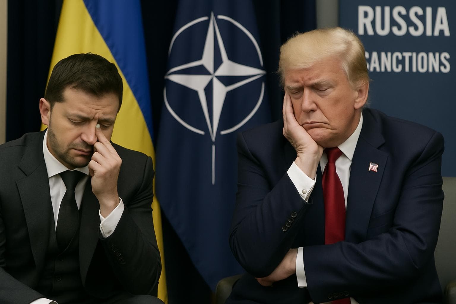Presidents Zelensky and Trump discussing peace talks