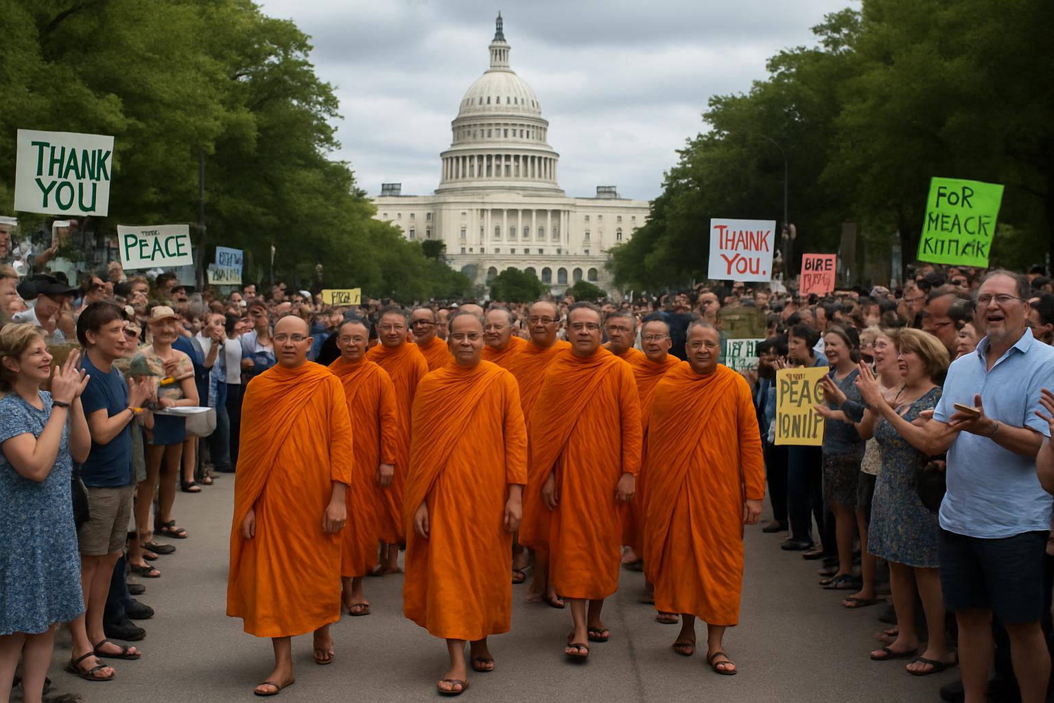 Buddhist Monks Conclude 2,300-Mile Walk for Peace in Washington DC