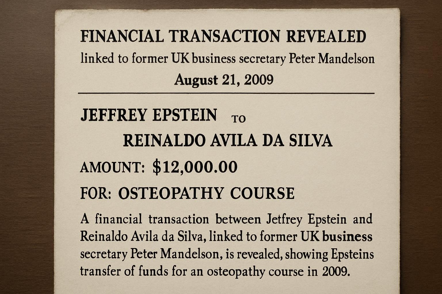 Epstein's Financial Ties to Mandelson's Partner Unveiled in DOJ Document Release