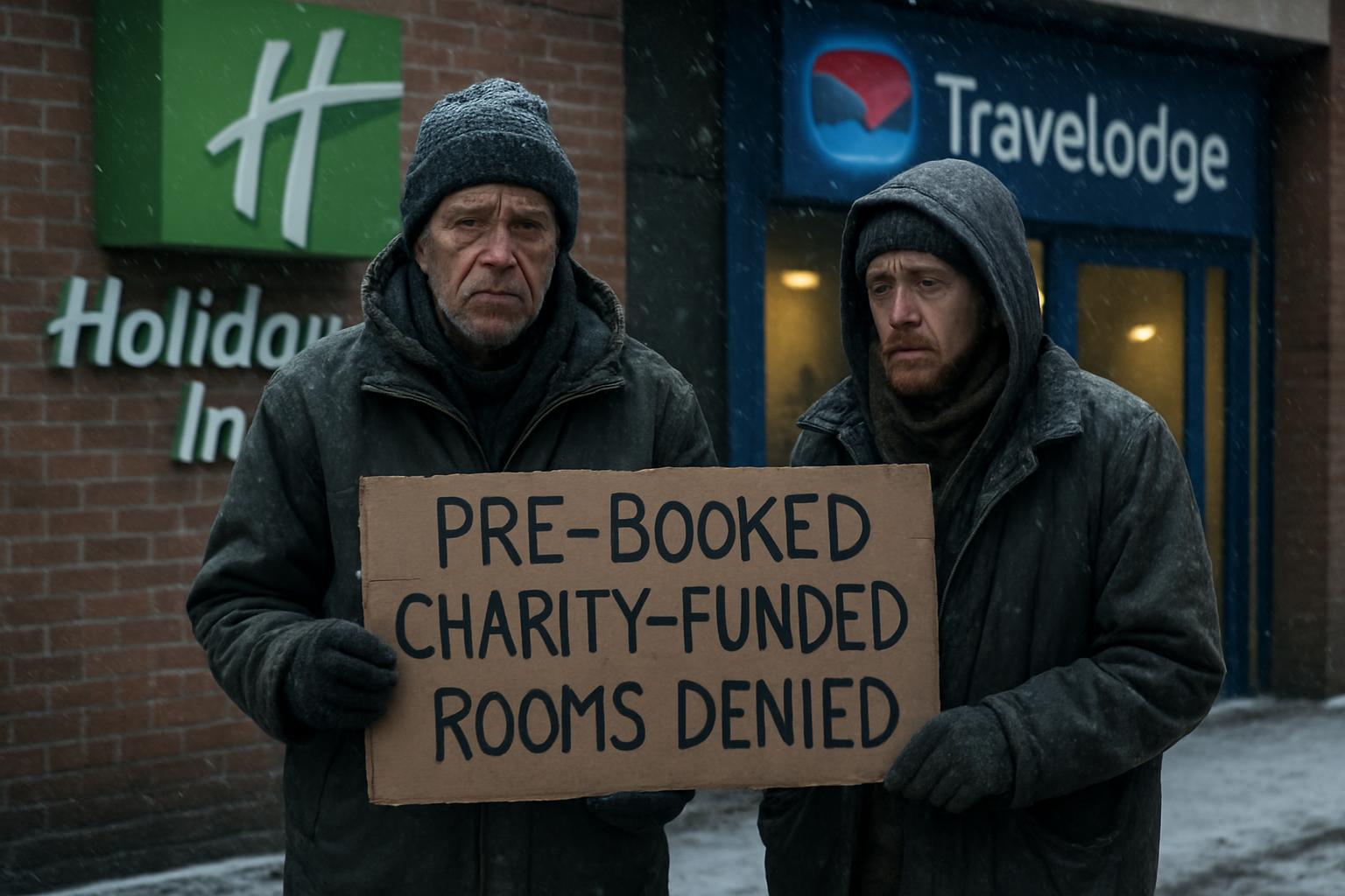 Homeless Men Denied Hotel Stay in Manchester Amid Freezing Temperatures