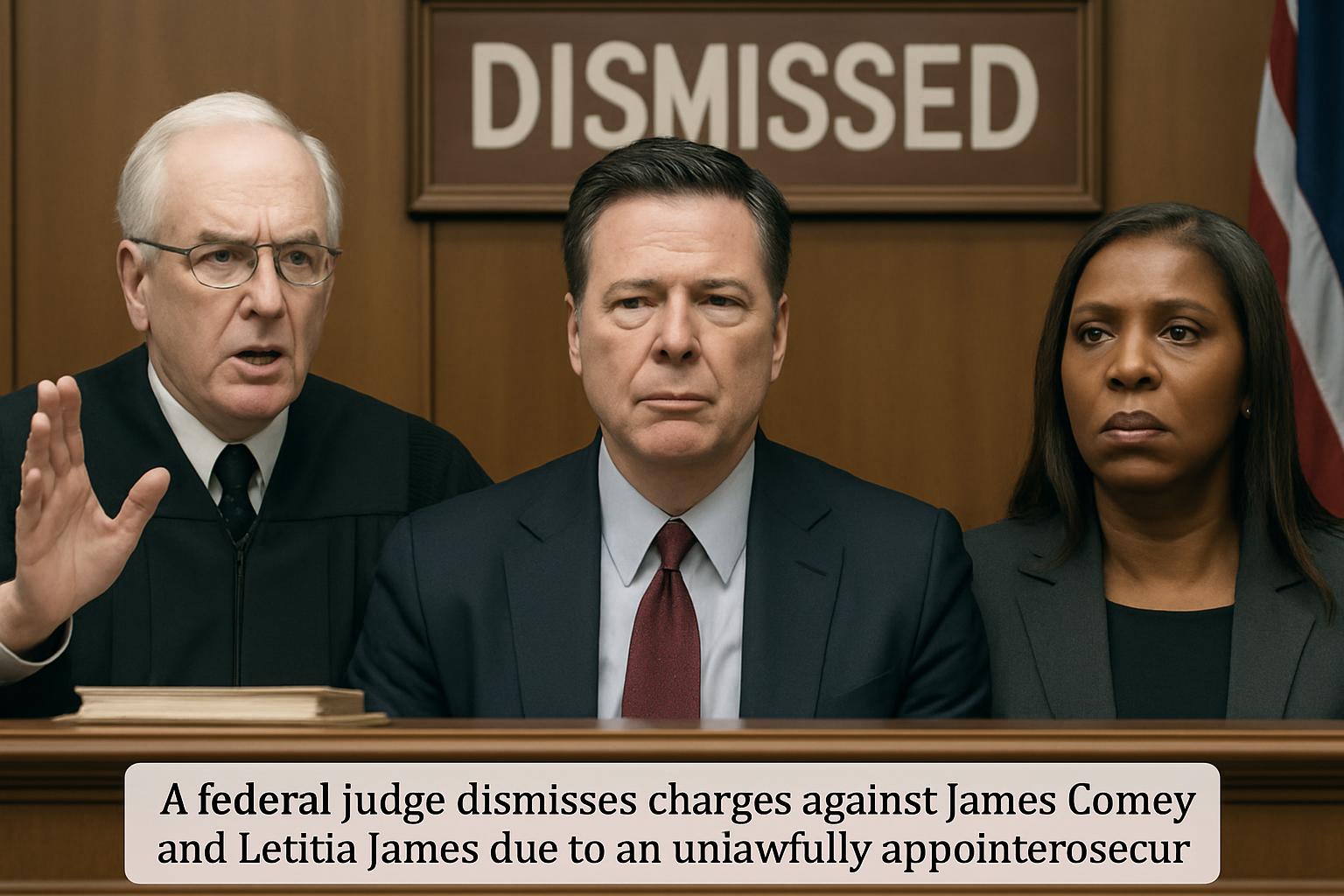 Federal Judge Dismisses Cases Against Comey and James Over Unlawful Appointment