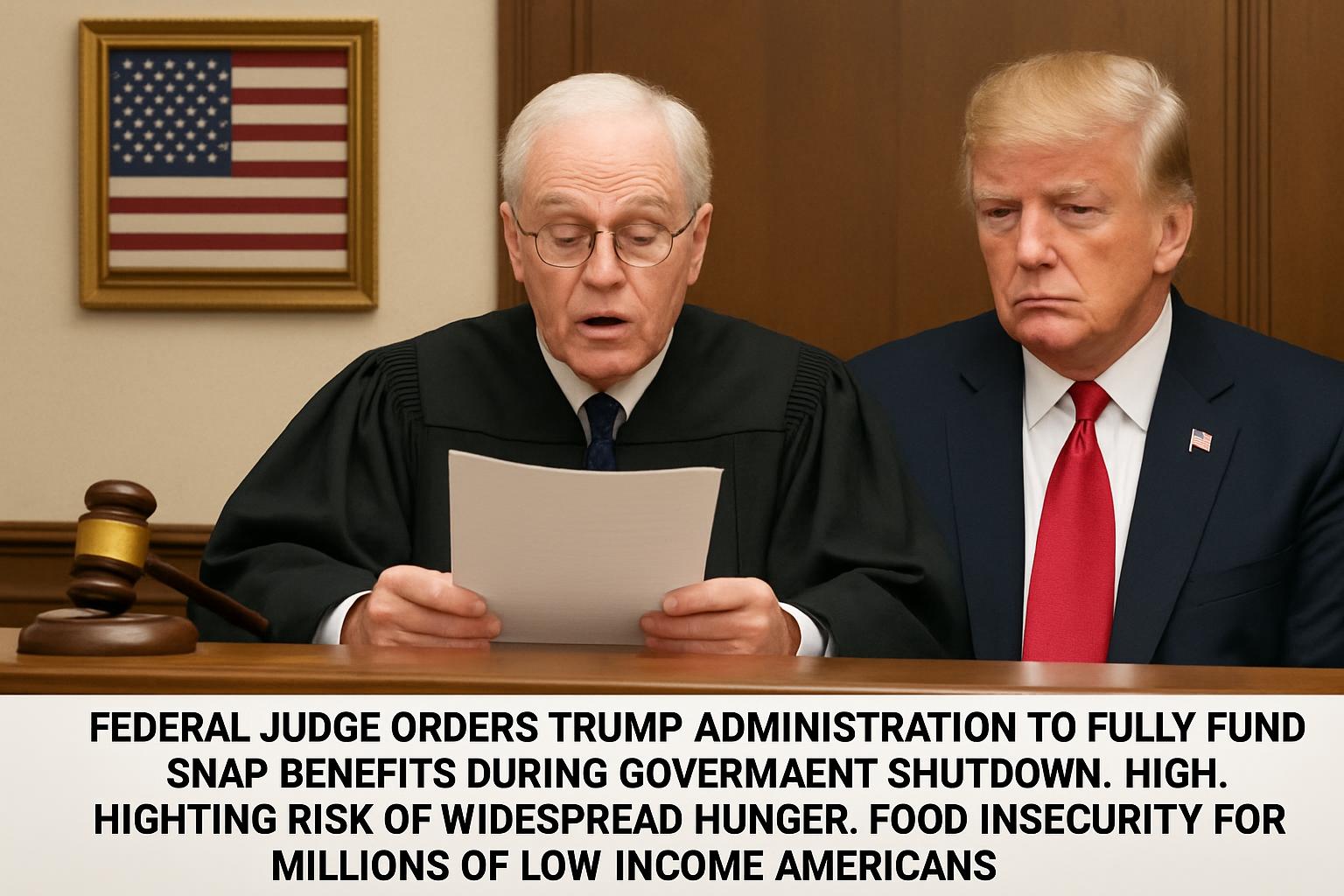 Judge Orders Full Funding of SNAP Benefits Amid Government Shutdown