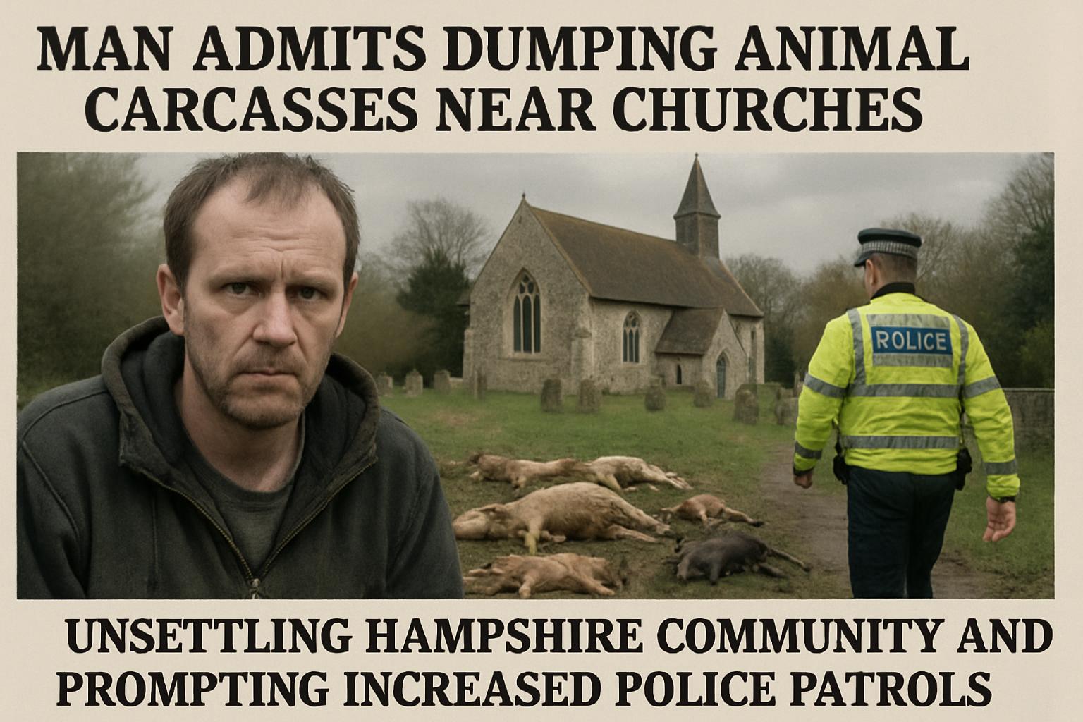 Man Admits to Dumping Animal Carcasses Near Churches in Hampshire