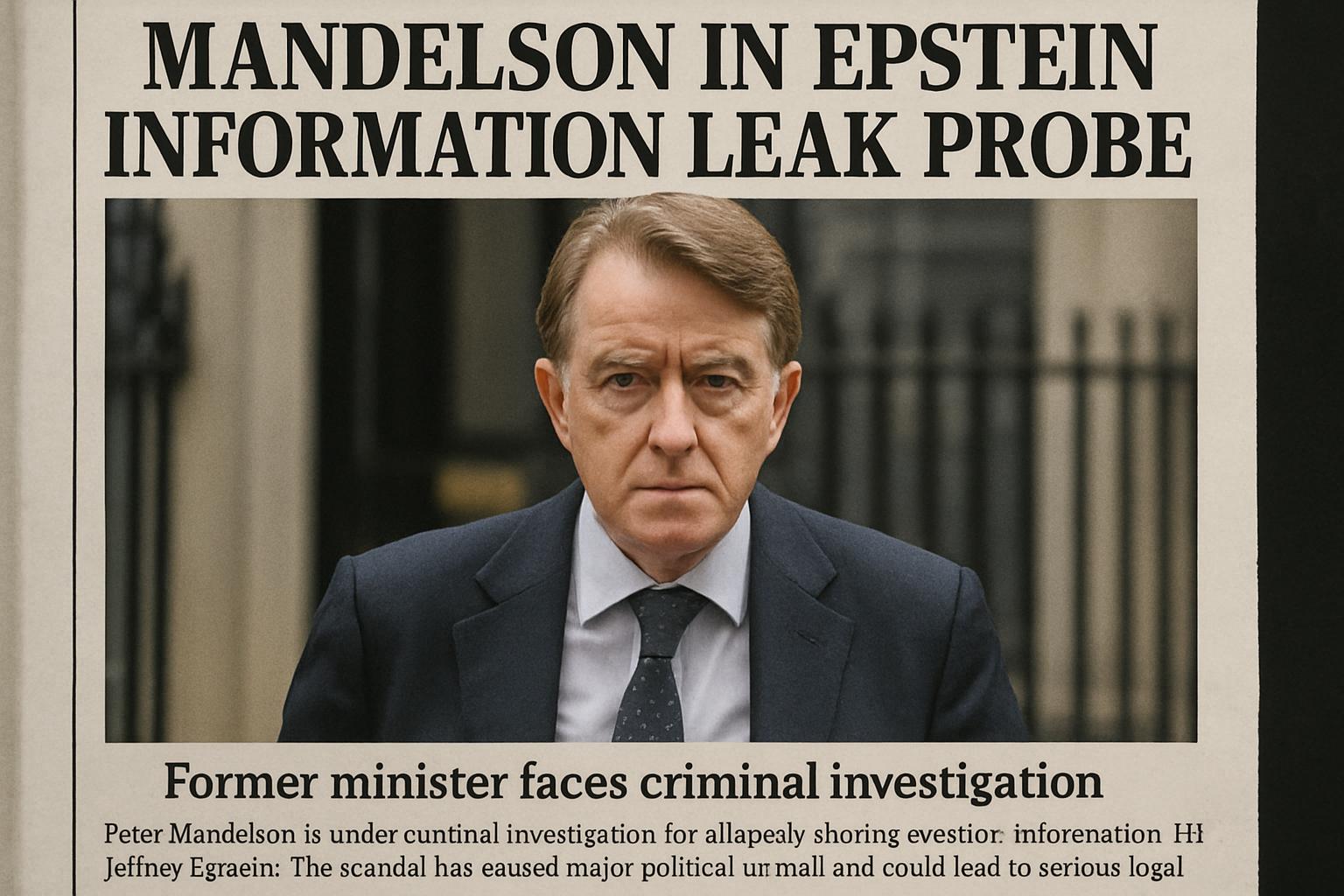 Peter Mandelson Faces Criminal Investigation Amidst Political Turmoil