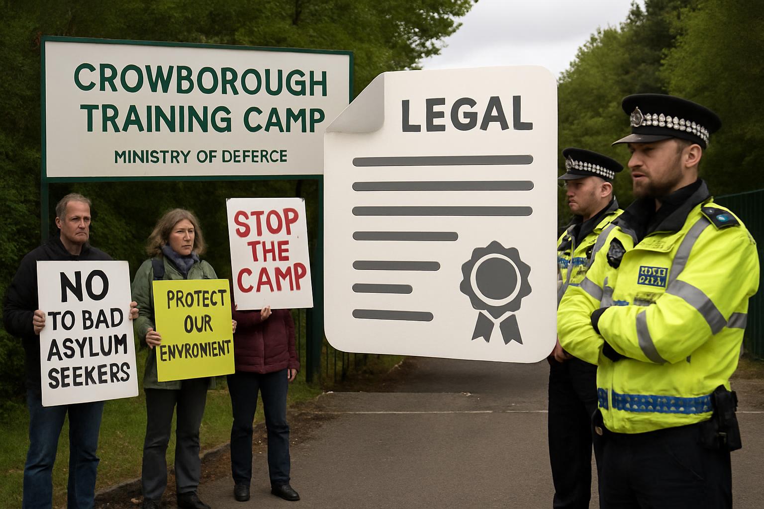 Protests and Legal Challenges Erupt Over Asylum Seeker Housing at Crowborough Camp