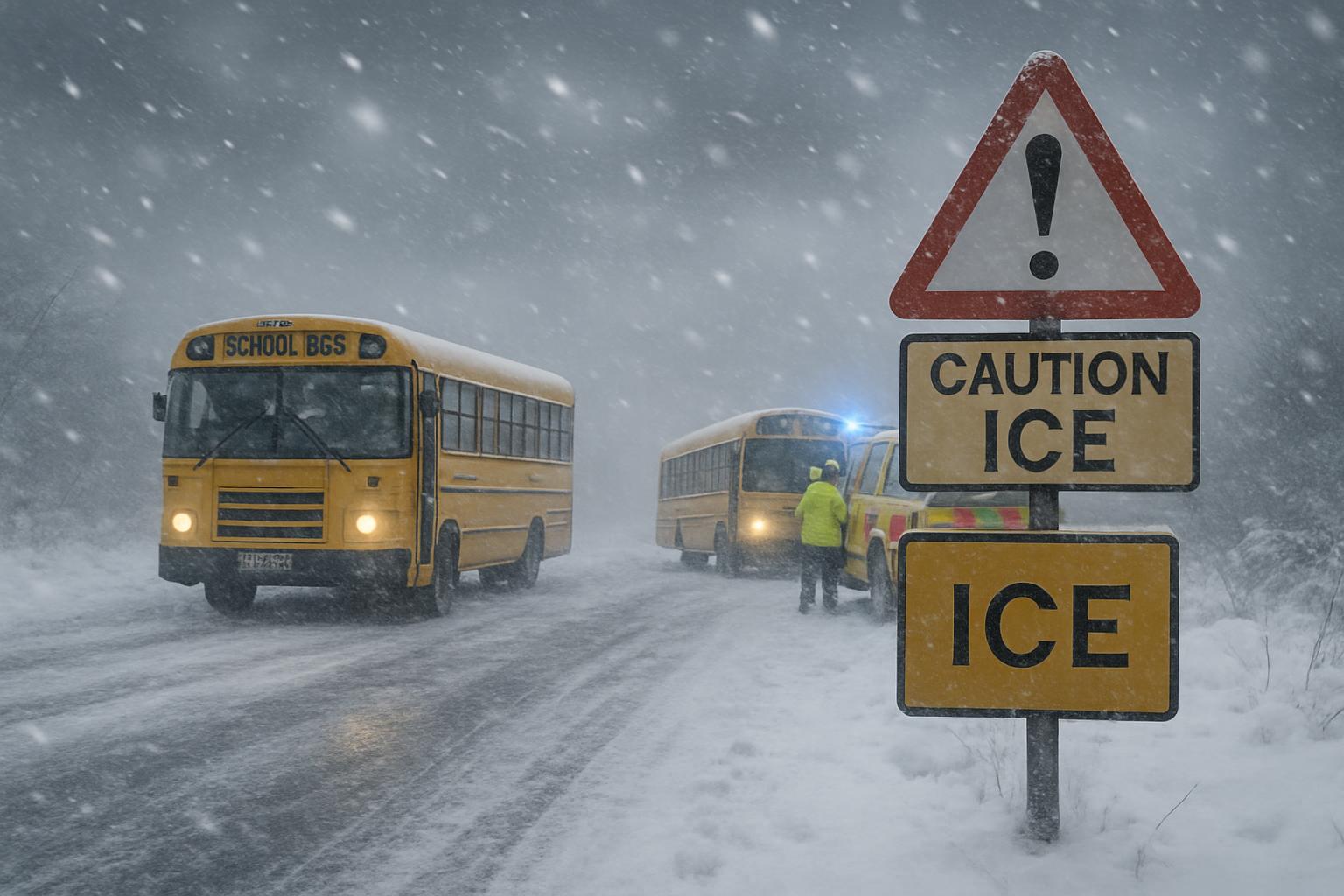 Arctic Weather Causes School Bus Accidents and Disruptions Across the UK