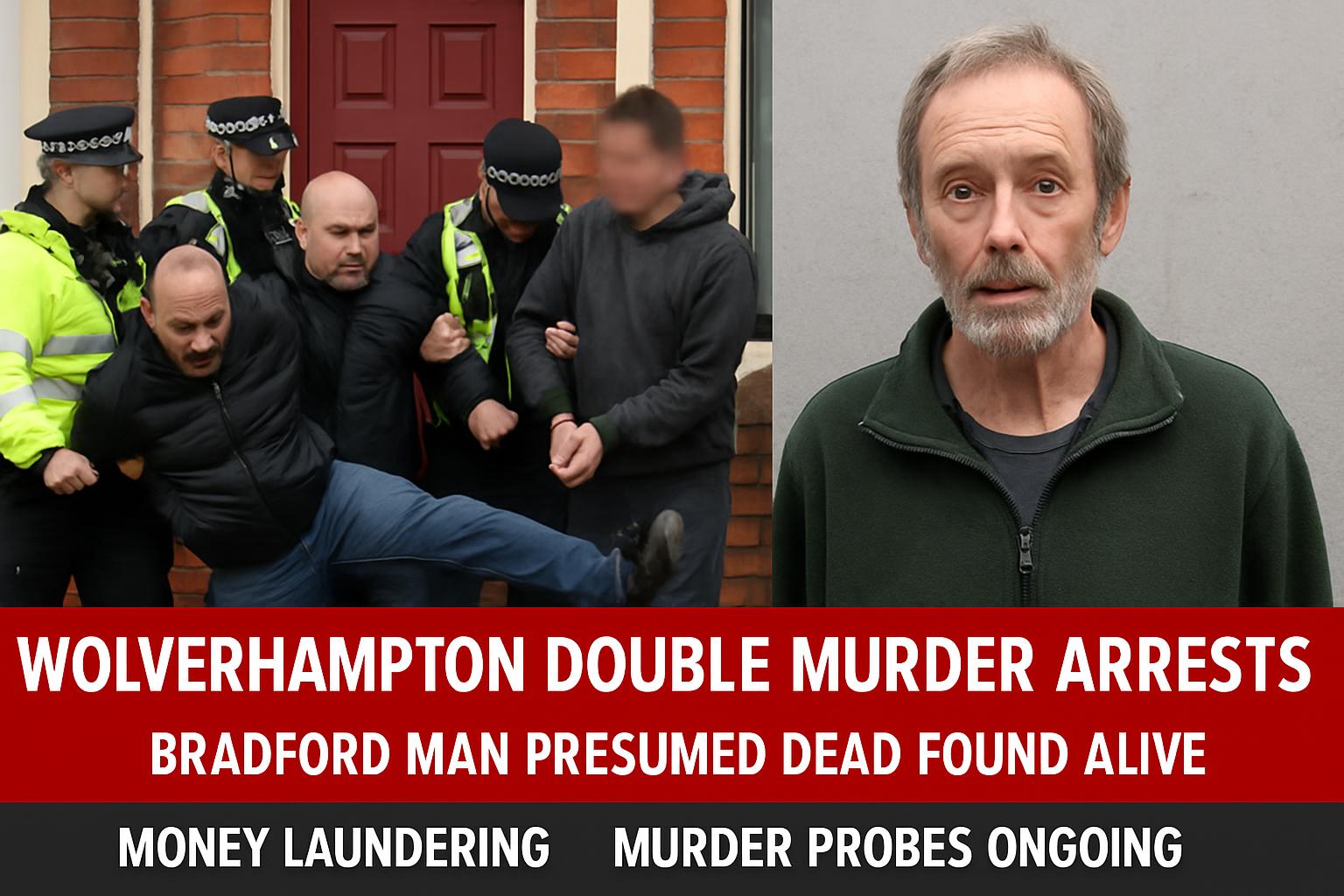 Arrests Made in Wolverhampton Double Murder; Missing Bradford Man Found Alive