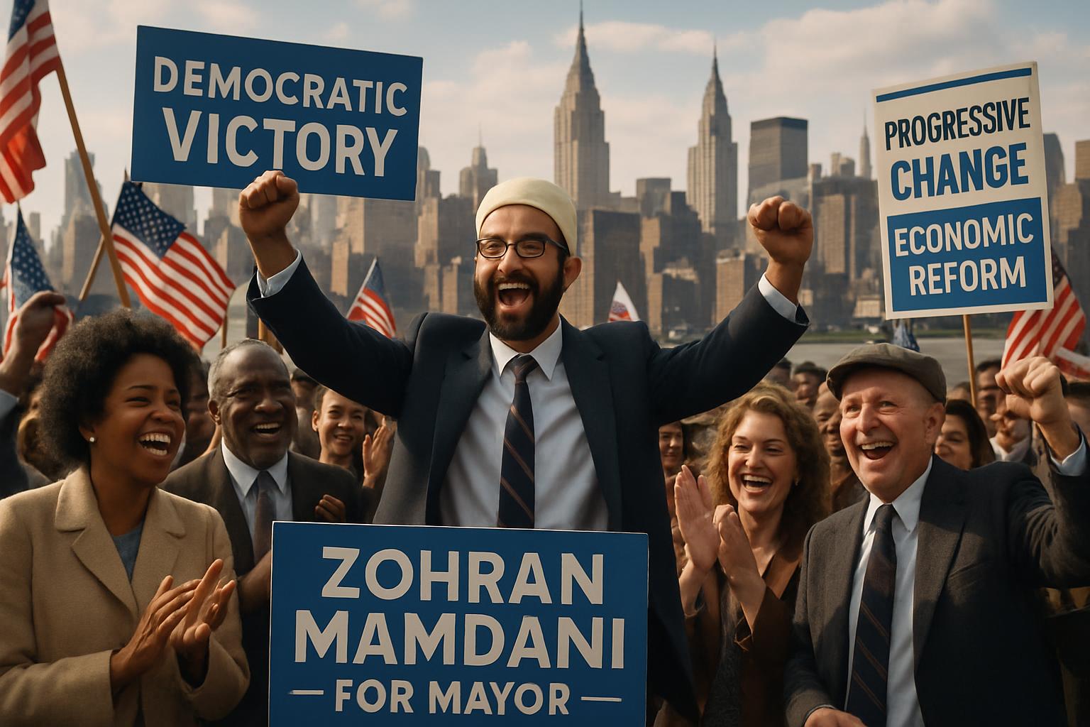 Democrats Celebrate Key Election Wins as Zohran Mamdani Becomes New York City's First Muslim Mayor